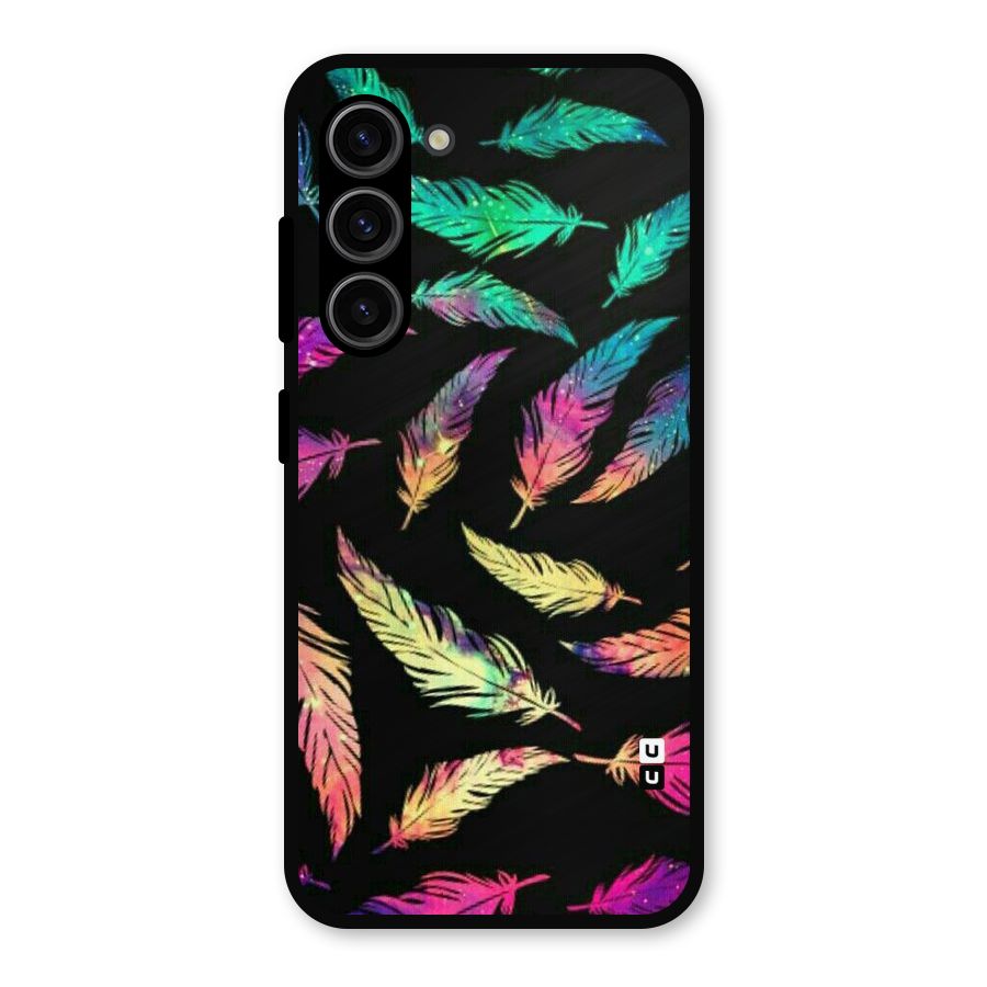 Bright Feathers Metal Back Case for Galaxy S23