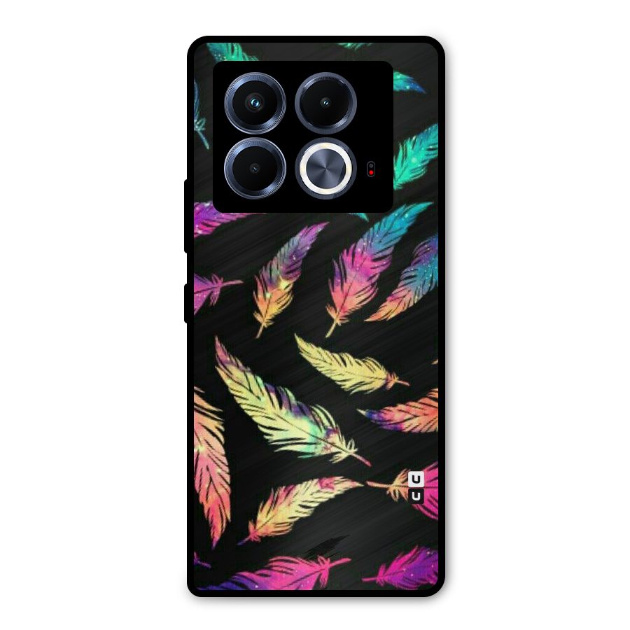 Bright Feathers Metal Back Case for Infinix Note 40 5G