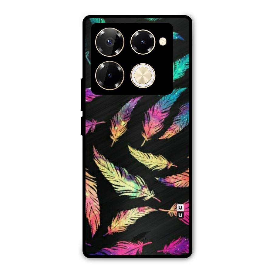 Bright Feathers Metal Back Case for Infinix Note 40 Pro Plus