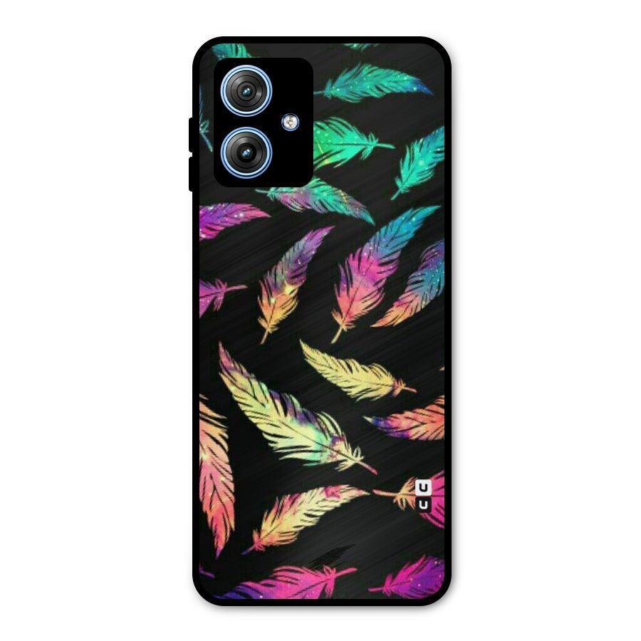 Bright Feathers Metal Back Case for Moto G54