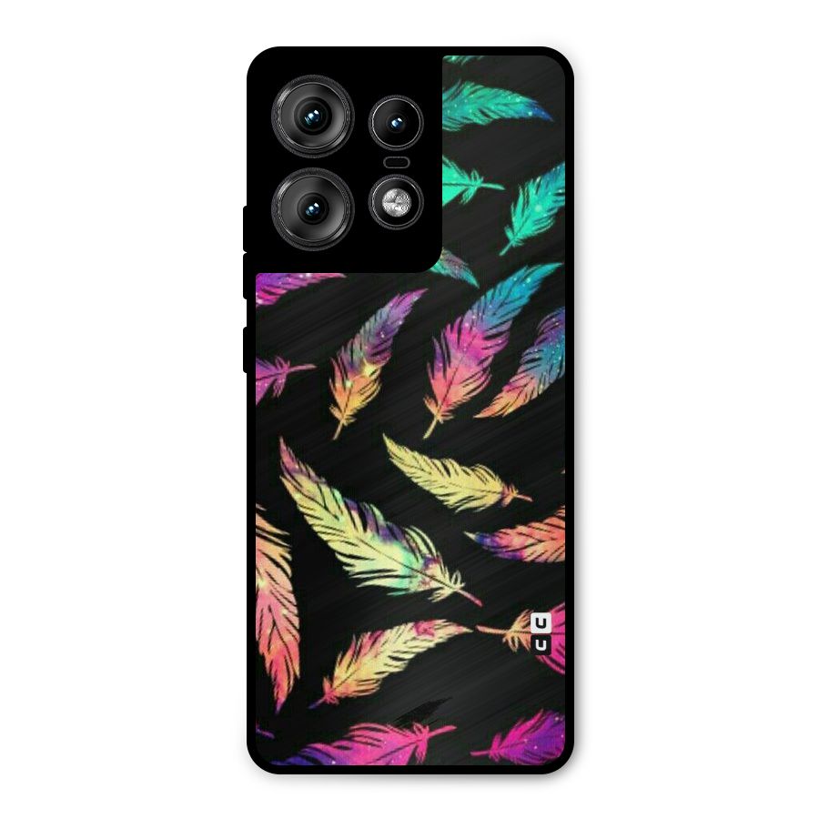 Bright Feathers Metal Back Case for Motorola Edge 50 Pro