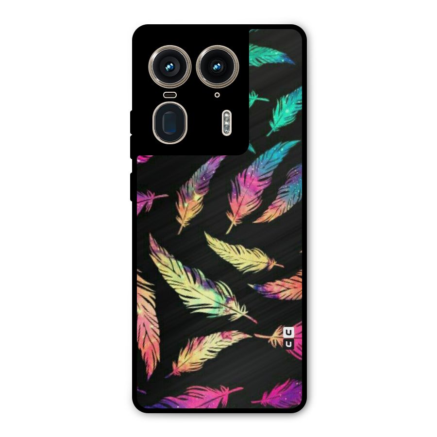 Bright Feathers Metal Back Case for Motorola Edge 50 Ultra