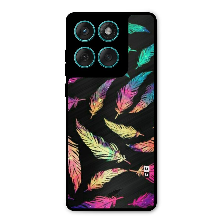 Bright Feathers Metal Back Case for Motorola Edge 60
