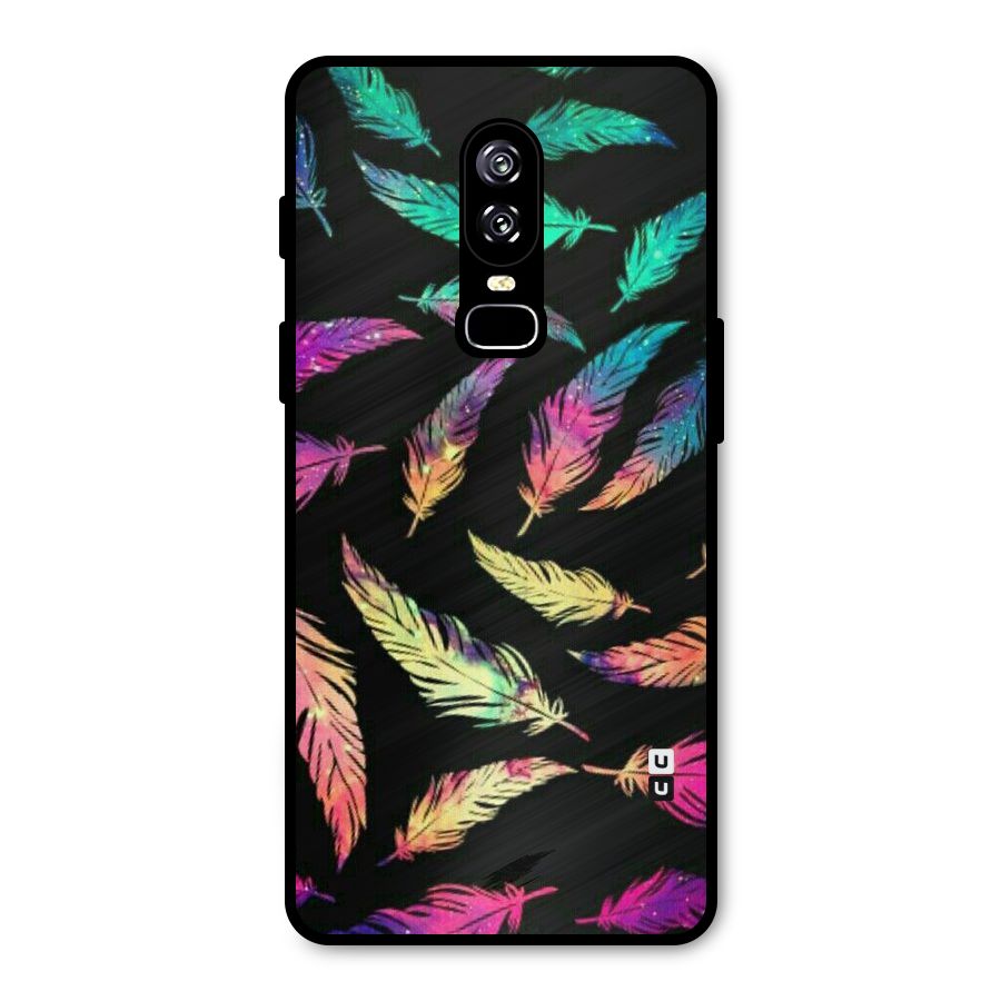 Bright Feathers Metal Back Case for OnePlus 6