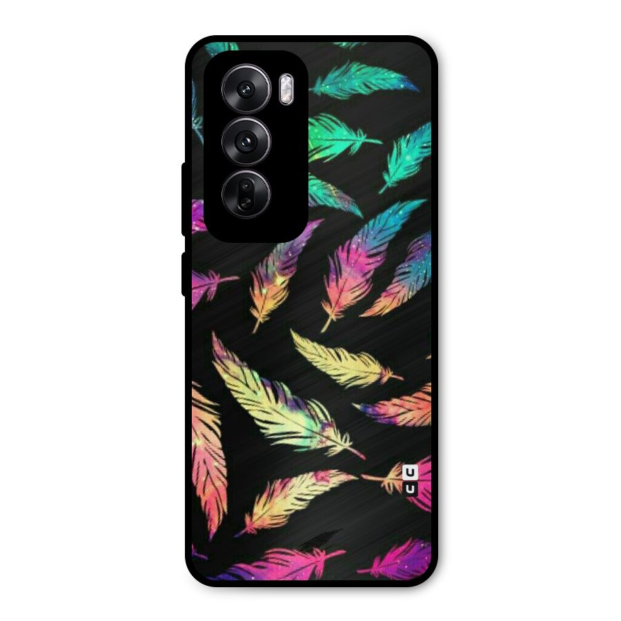 Bright Feathers Metal Back Case for Oppo Reno12
