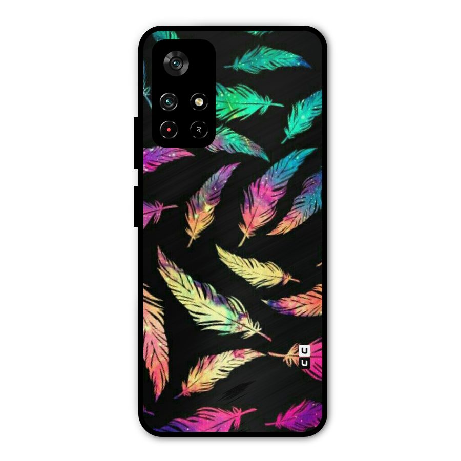Bright Feathers Metal Back Case for Poco M4 Pro 5G