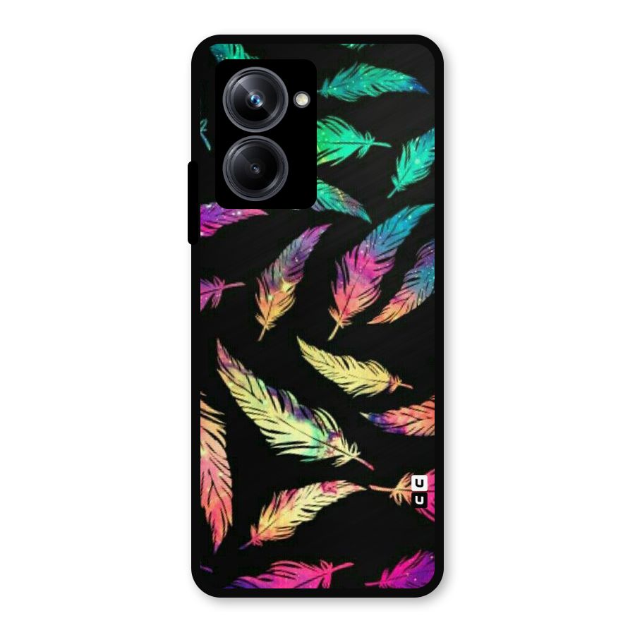 Bright Feathers Metal Back Case for Realme 10 Pro