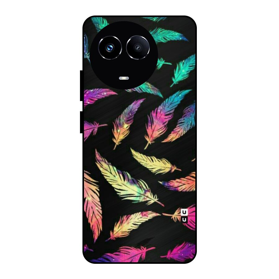 Bright Feathers Metal Back Case for Realme 11X