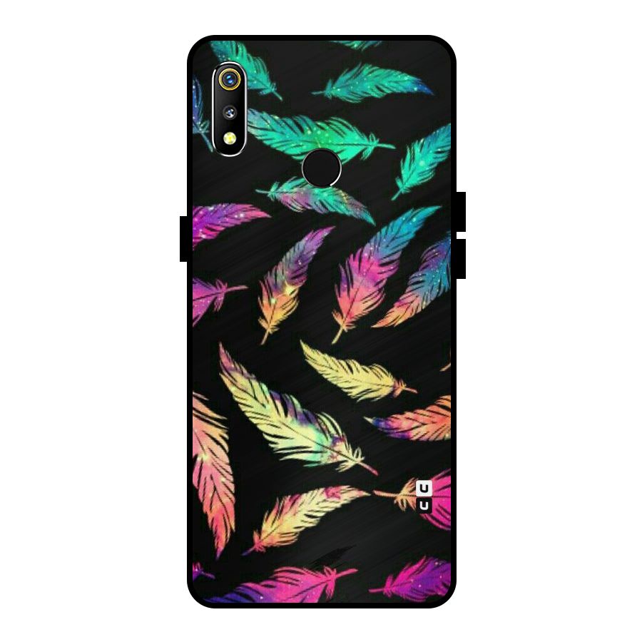 Bright Feathers Metal Back Case for Realme 3i