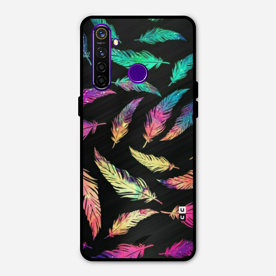 Bright Feathers Metal Back Case for Realme 5 Pro