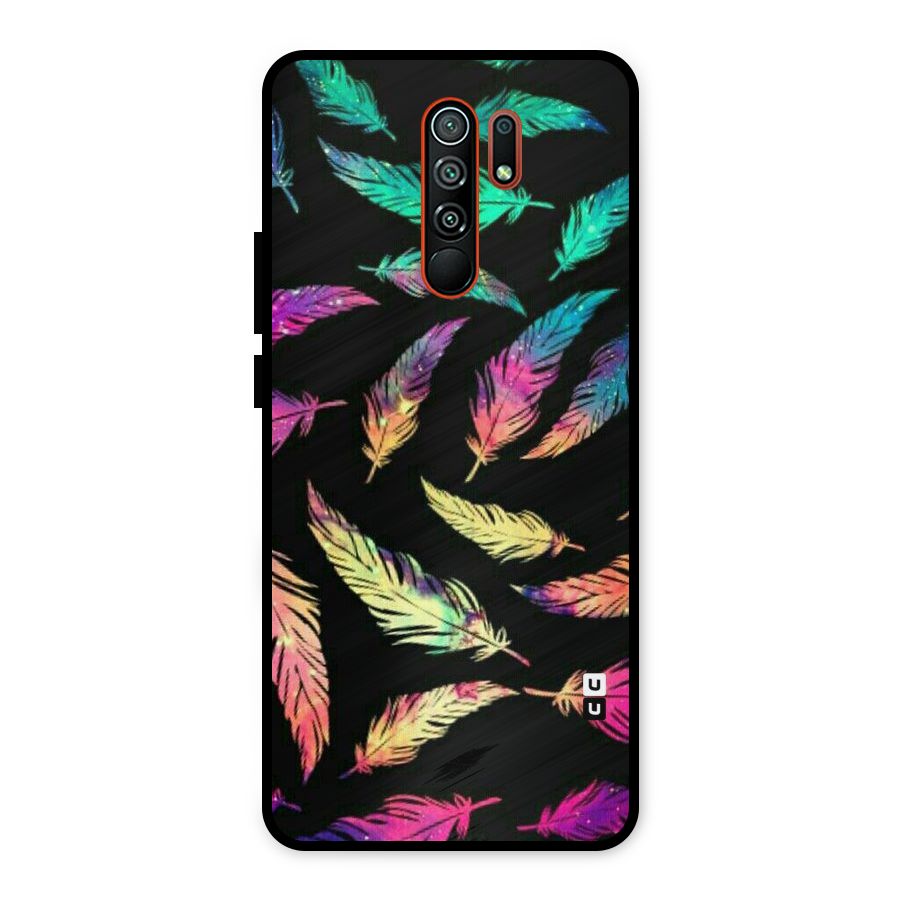 Bright Feathers Metal Back Case for Redmi 9 Prime