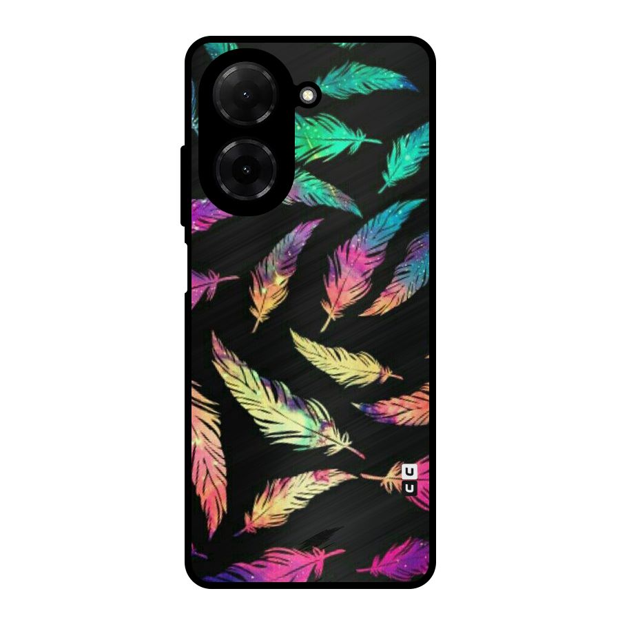 Bright Feathers Metal Back Case for Redmi A5 4G