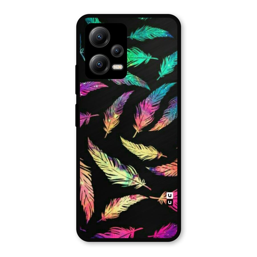 Bright Feathers Metal Back Case for Redmi Note 12 5G