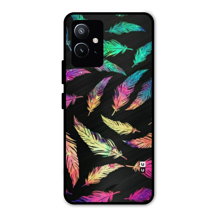 Bright Feathers Metal Back Case for Vivo T1 5G