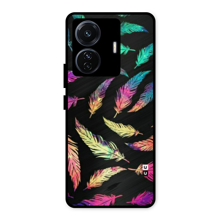 Bright Feathers Metal Back Case for Vivo T1 Pro