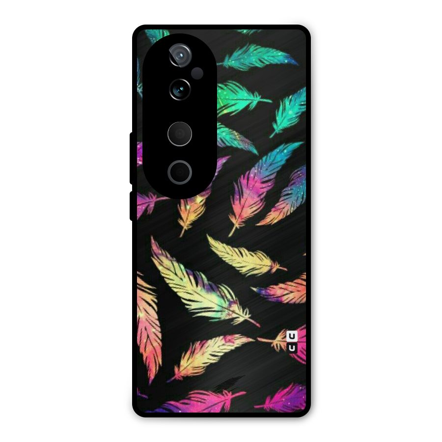 Bright Feathers Metal Back Case for Vivo T3 Ultra
