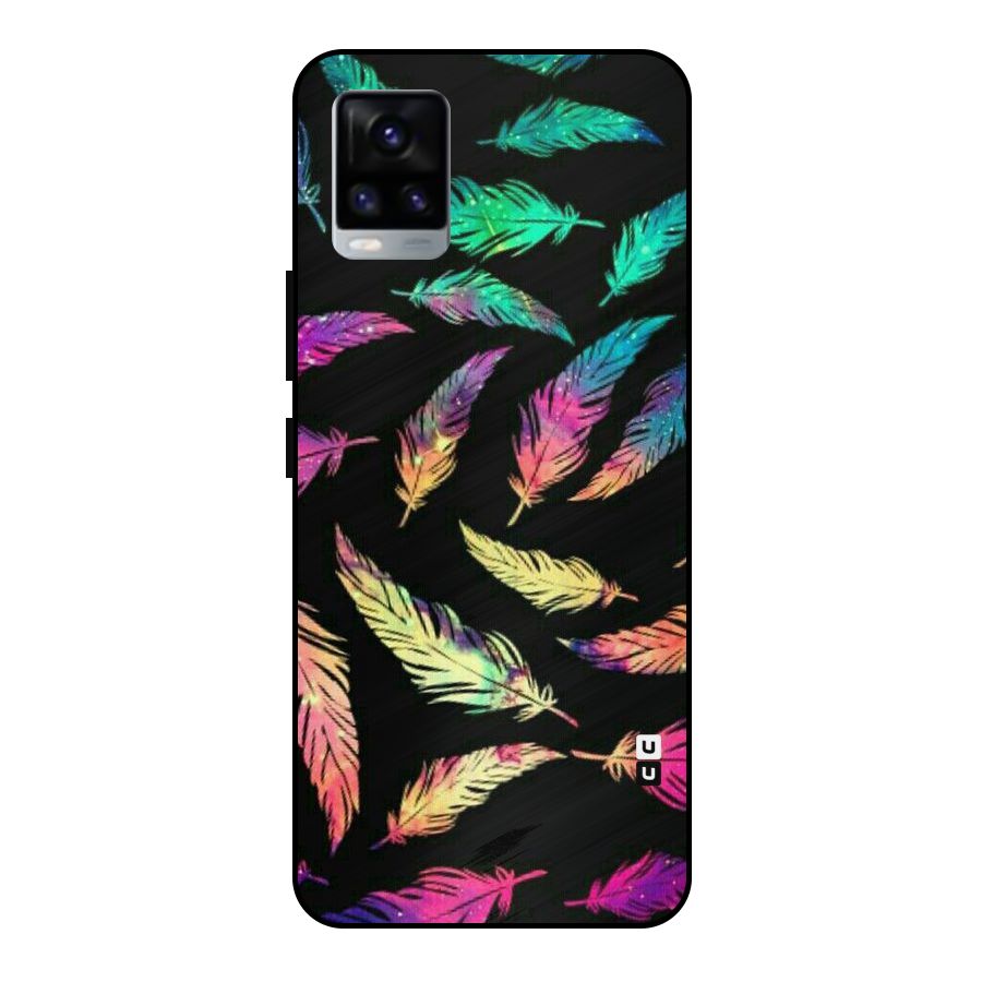 Bright Feathers Metal Back Case for Vivo V20 2021