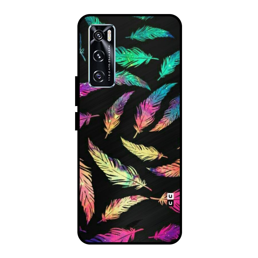 Bright Feathers Metal Back Case for Vivo V20 SE