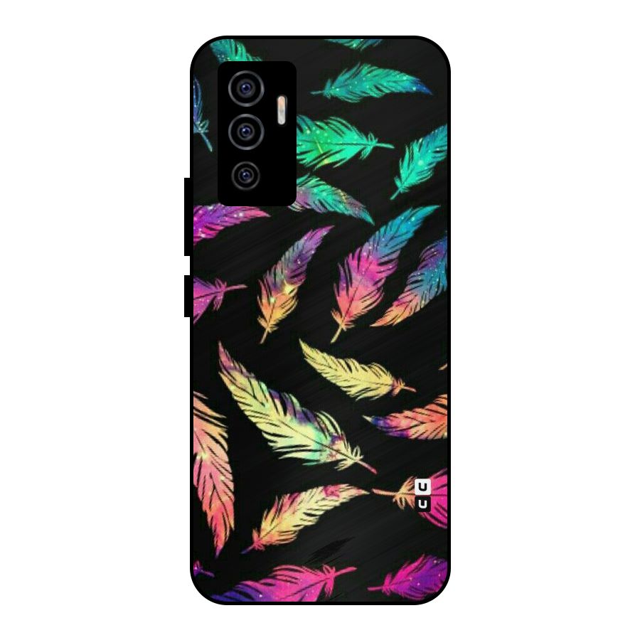 Bright Feathers Metal Back Case for Vivo V23e