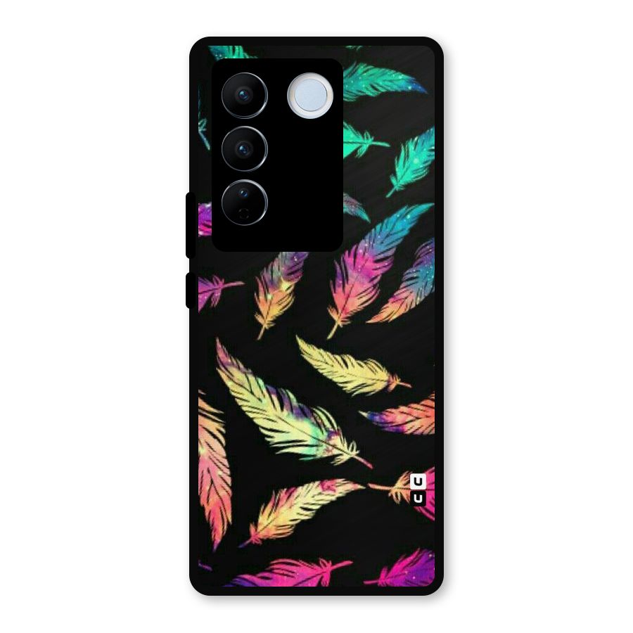 Bright Feathers Metal Back Case for Vivo V27
