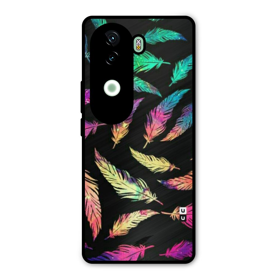 Bright Feathers Metal Back Case for Vivo V40e