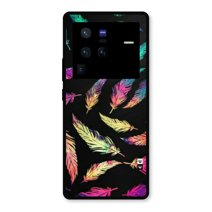 Bright Feathers Metal Back Case for Vivo X80 Pro