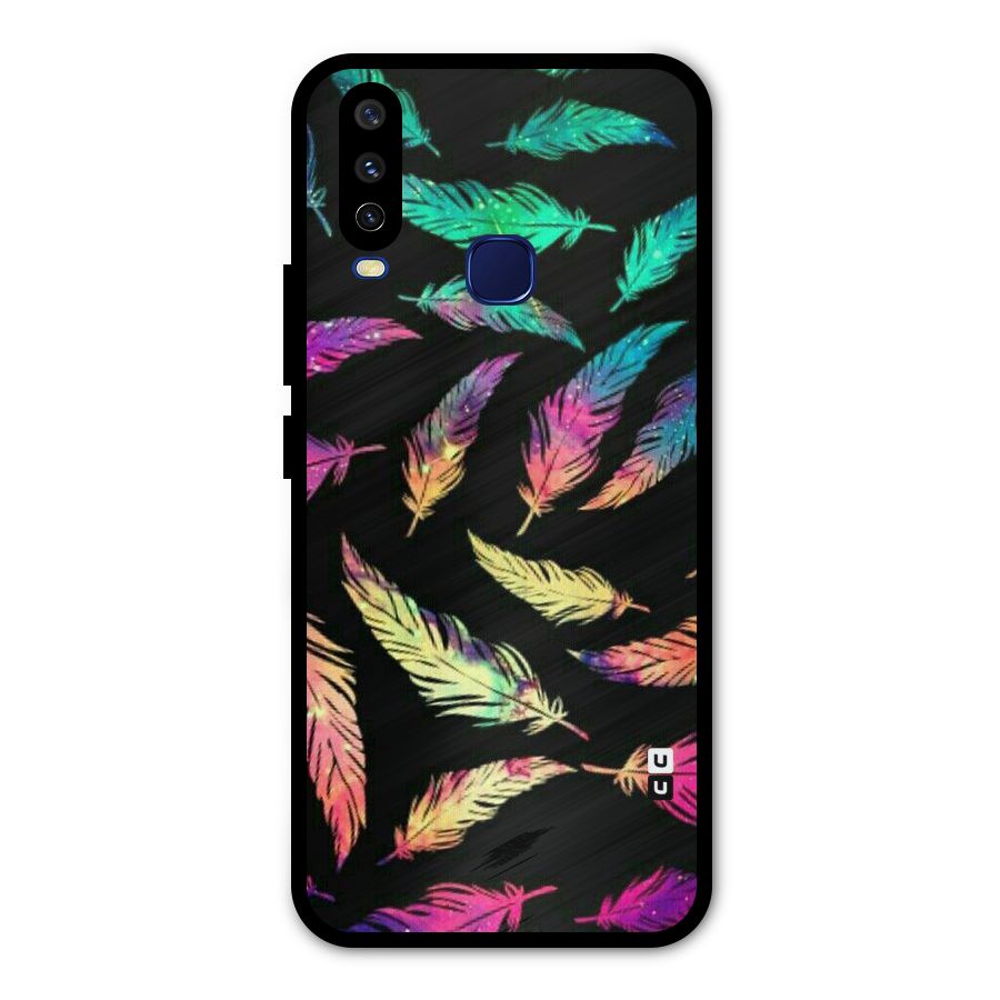 Bright Feathers Metal Back Case for Vivo Y15
