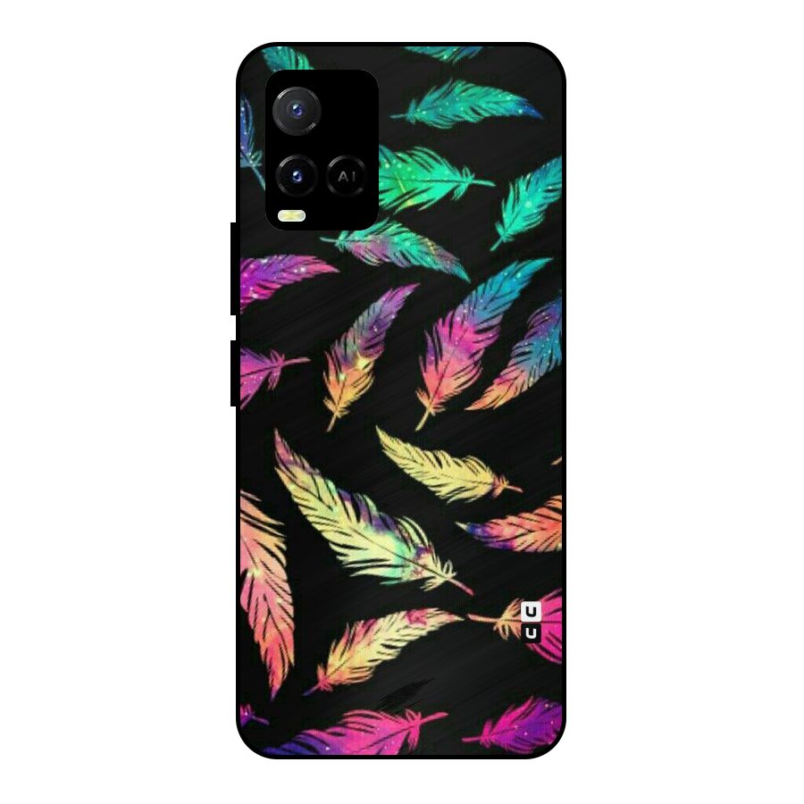 Bright Feathers Metal Back Case for Vivo Y21A