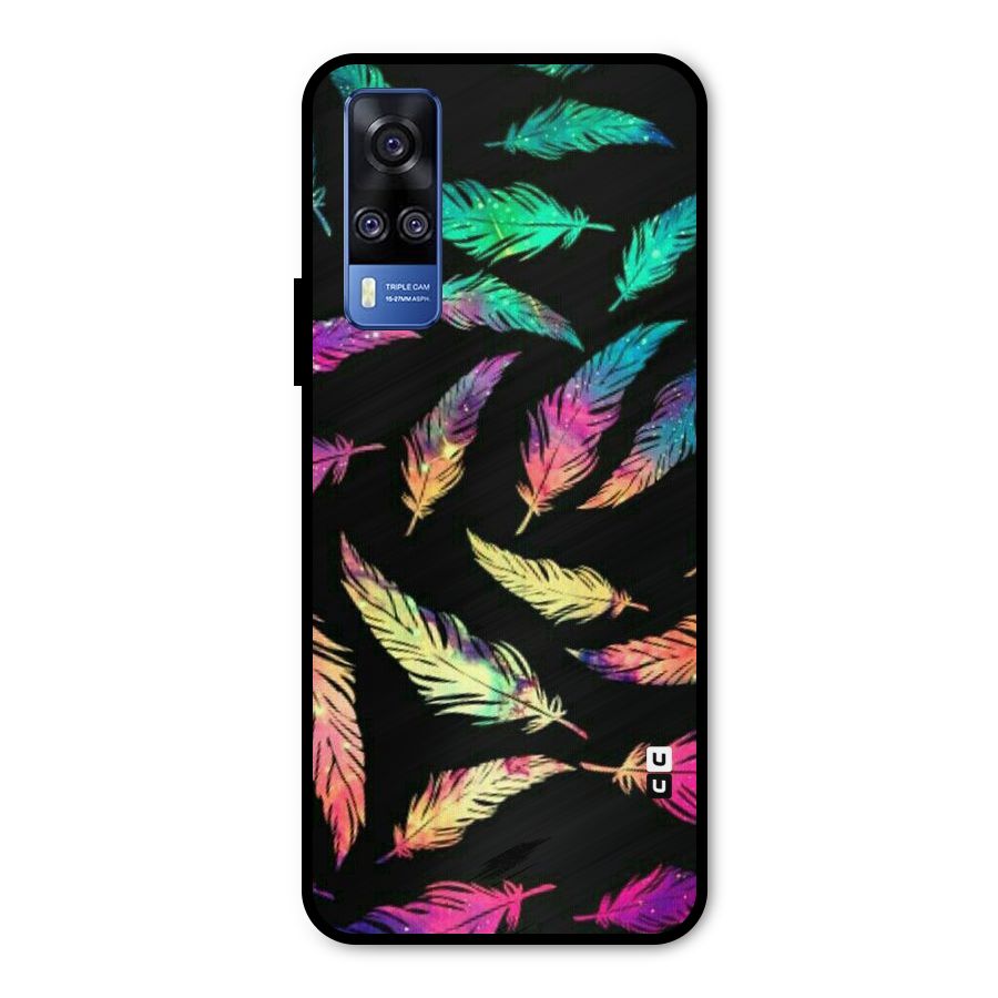 Bright Feathers Metal Back Case for Vivo Y51A