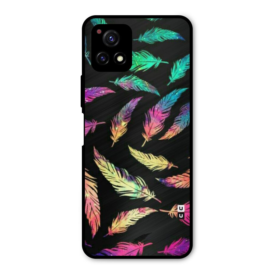 Bright Feathers Metal Back Case for Vivo Y72 5G