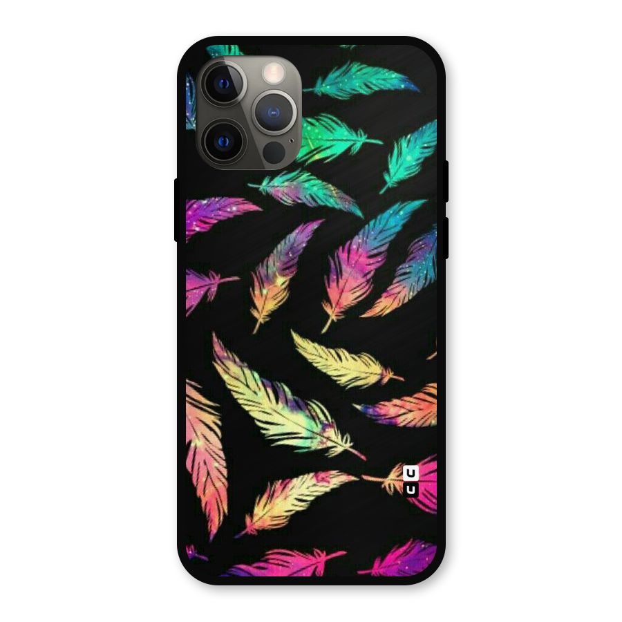 Bright Feathers Metal Back Case for iPhone 12 Pro