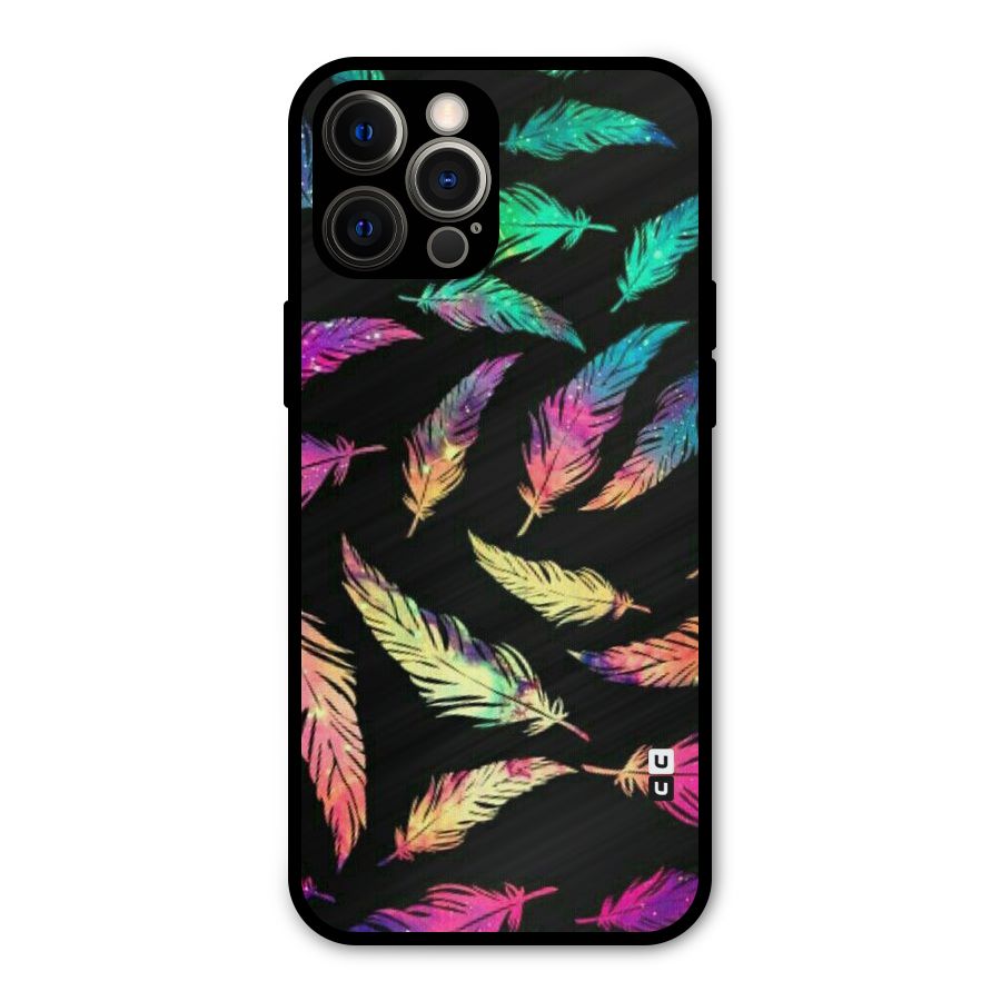 Bright Feathers Metal Back Case for iPhone 12 Pro Max