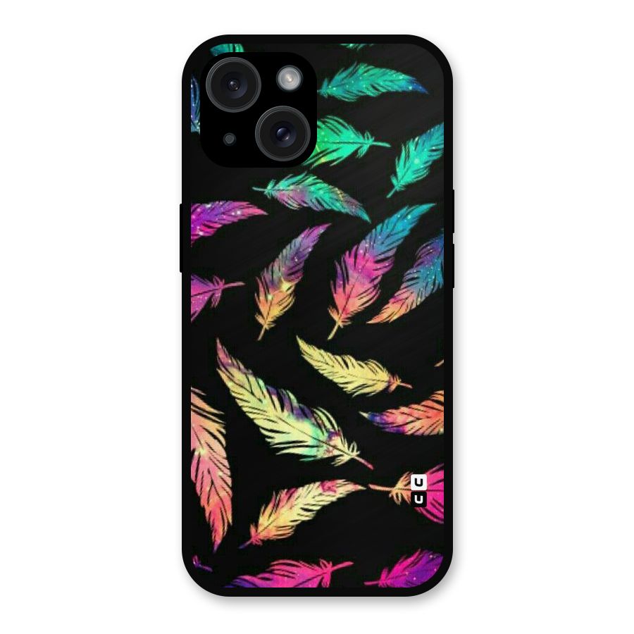 Bright Feathers Metal Back Case for iPhone 15