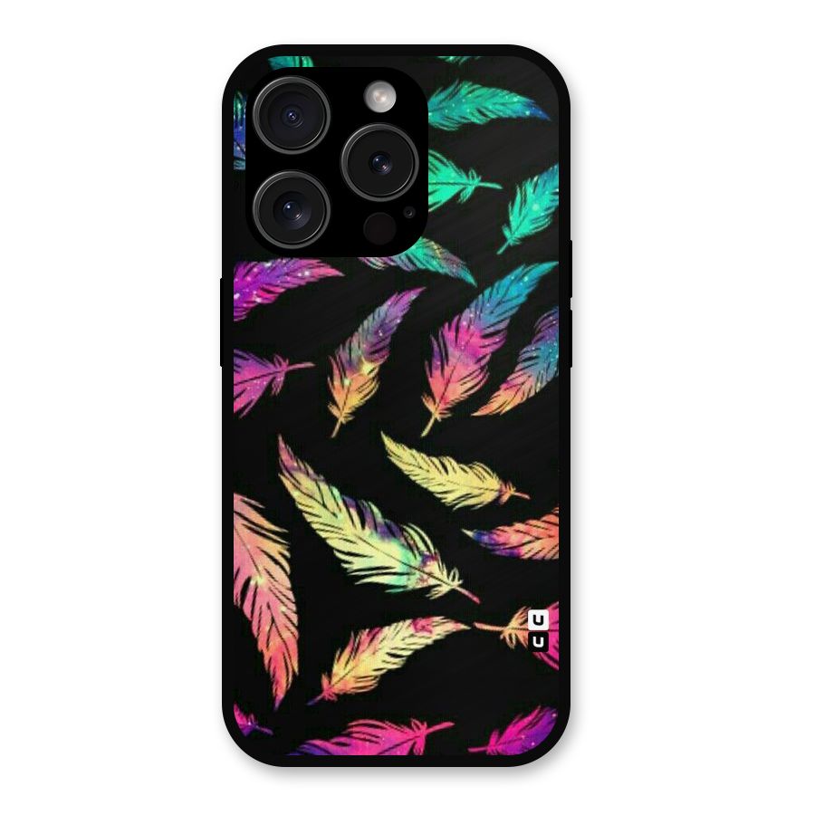 Bright Feathers Metal Back Case for iPhone 15 Pro