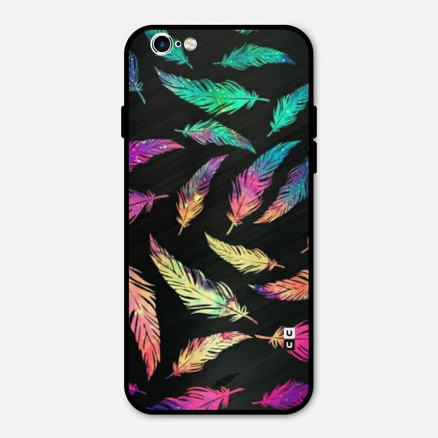Bright Feathers Metal Back Case for iPhone 6 6s