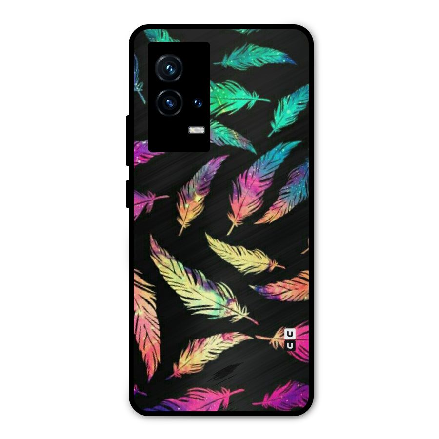 Bright Feathers Metal Back Case for iQOO 9 5G