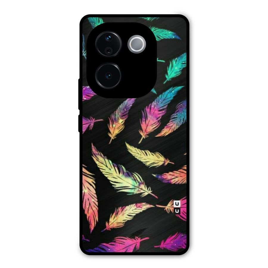 Bright Feathers Metal Back Case for iQOO Z9s Pro