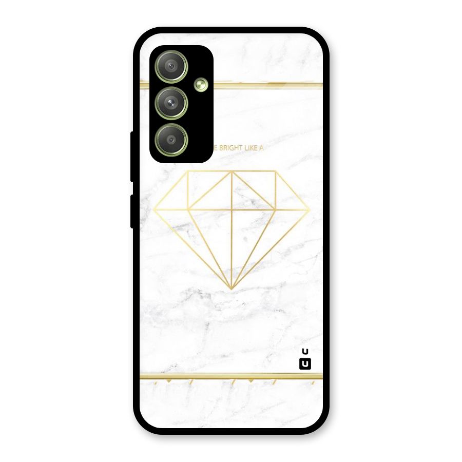 Bright Gold Diamond Glass Back Case for Galaxy A54