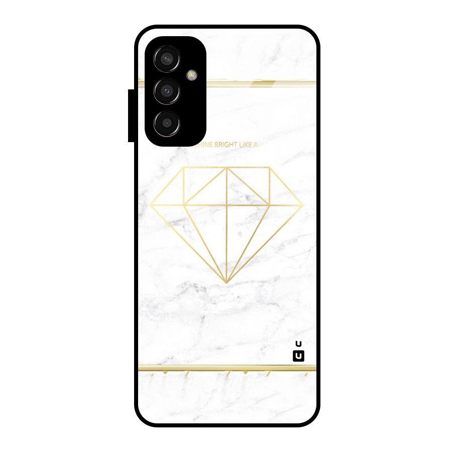 Bright Gold Diamond Glass Back Case for Galaxy F13
