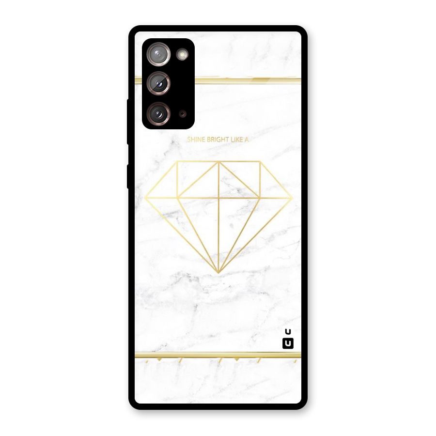 Bright Gold Diamond Glass Back Case for Galaxy Note 20