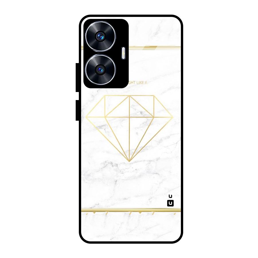 Bright Gold Diamond Glass Back Case for realme C55
