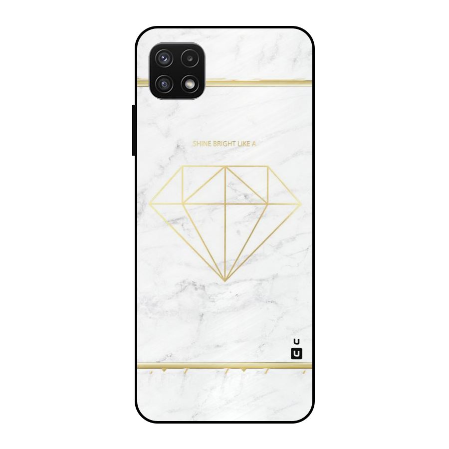 Bright Gold Diamond Metal Back Case for Galaxy A22 5G