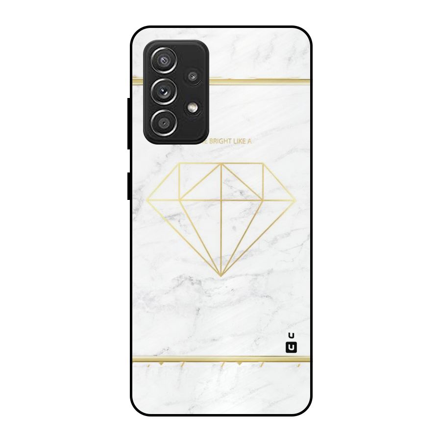 Bright Gold Diamond Metal Back Case for Galaxy A52s 5G