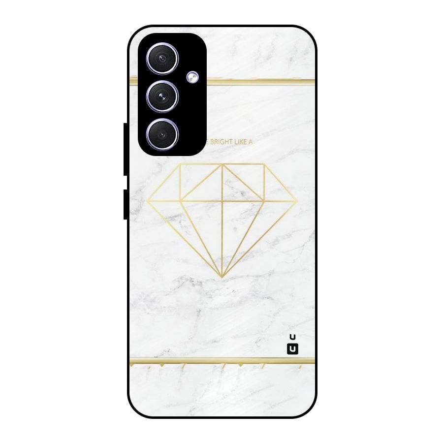 Bright Gold Diamond Metal Back Case for Galaxy A54