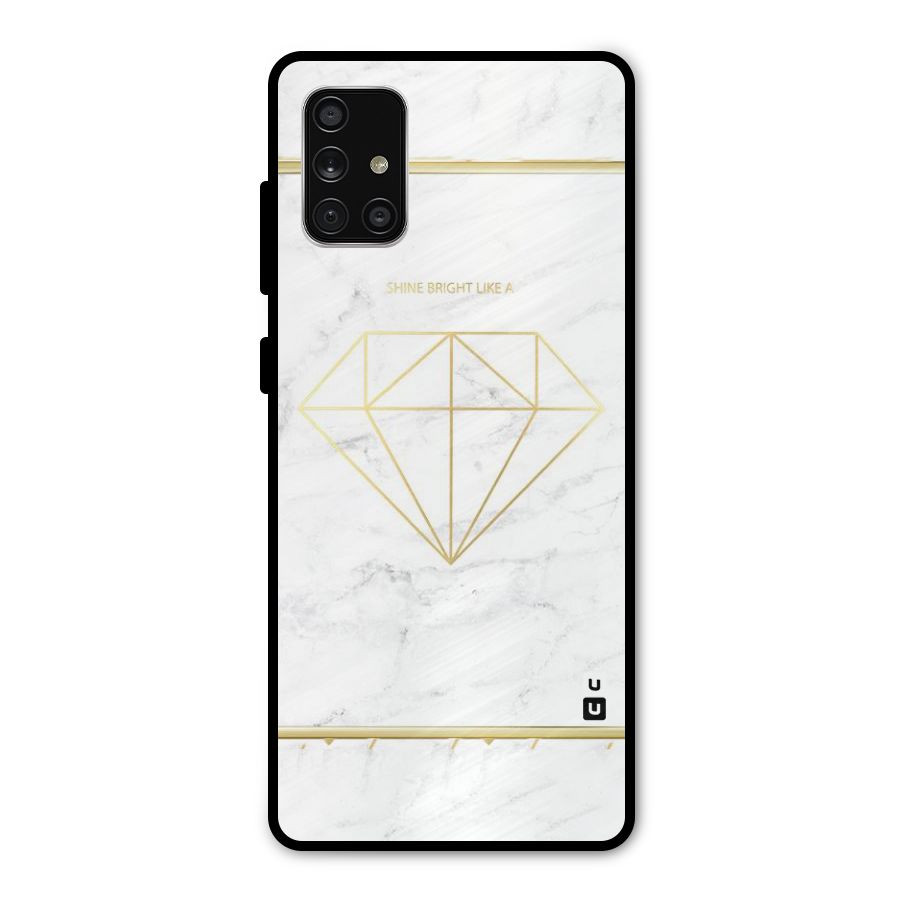 Bright Gold Diamond Metal Back Case for Galaxy A71