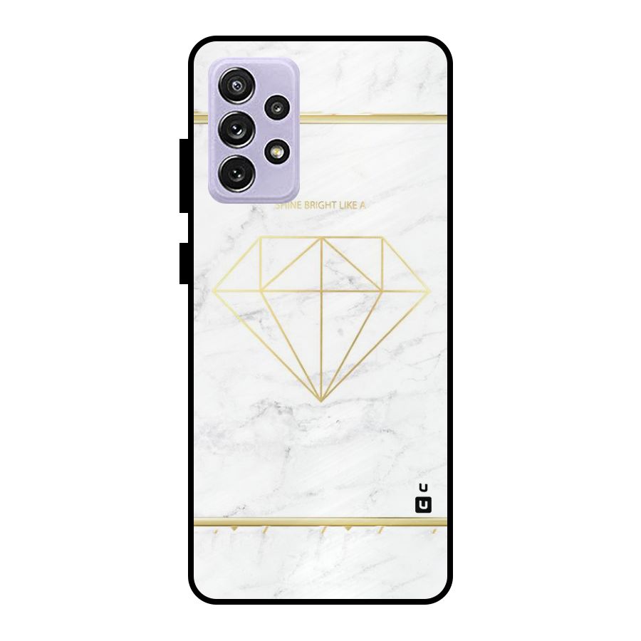 Bright Gold Diamond Metal Back Case for Galaxy A72