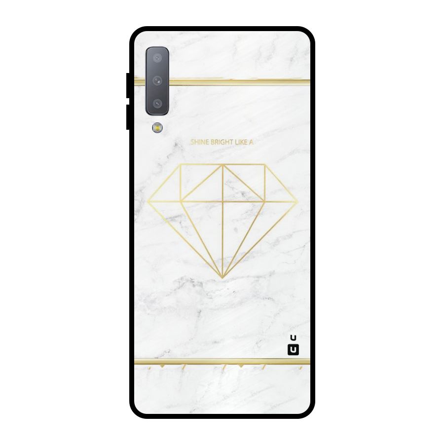 Bright Gold Diamond Metal Back Case for Galaxy A7 (2018)
