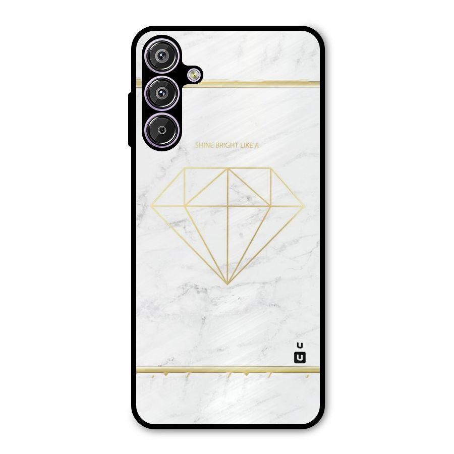Bright Gold Diamond Metal Back Case for Galaxy F15