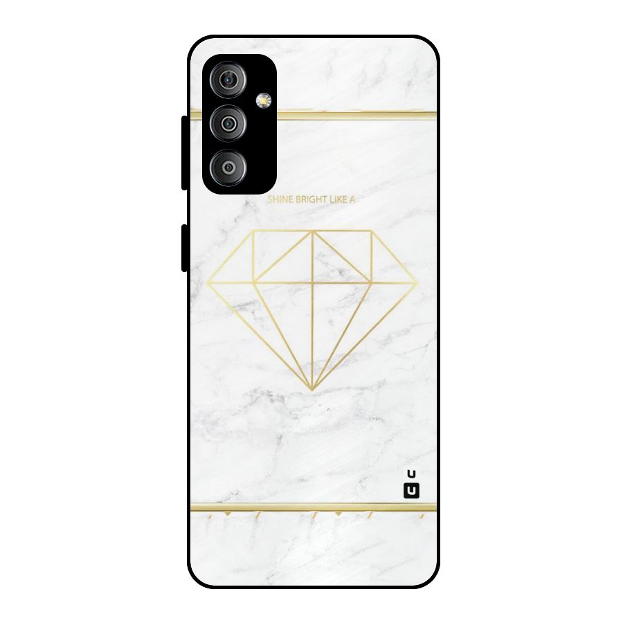 Bright Gold Diamond Metal Back Case for Galaxy F23