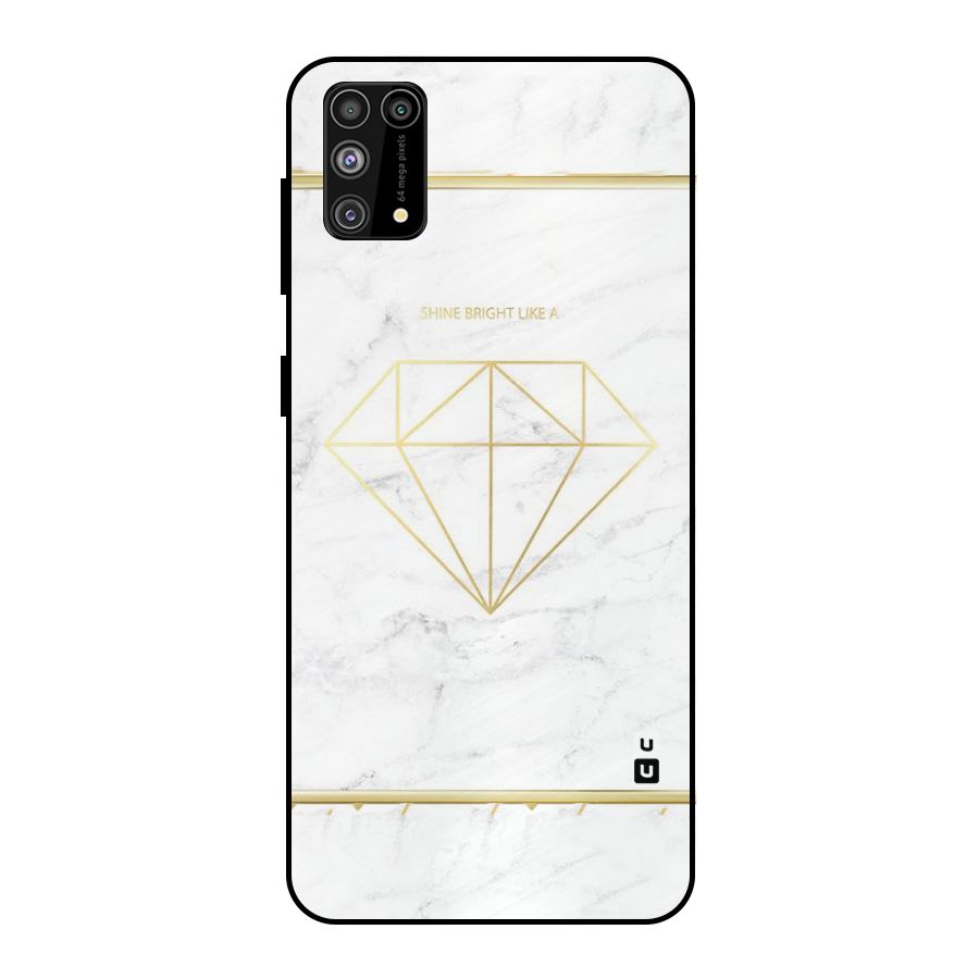 Bright Gold Diamond Metal Back Case for Galaxy F41